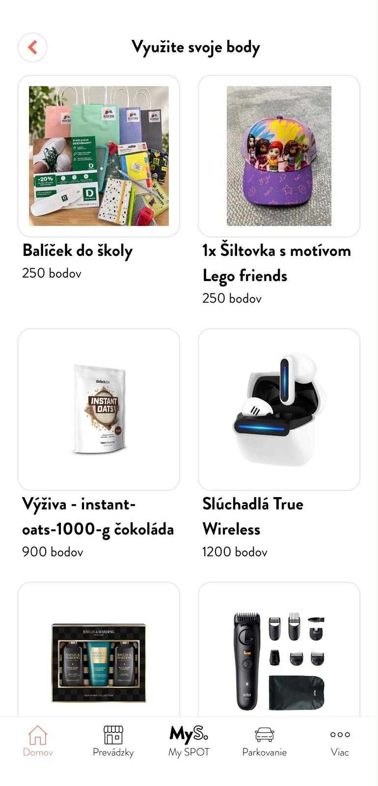 Odmeny za nakupovanie v aplikácii SPOT*